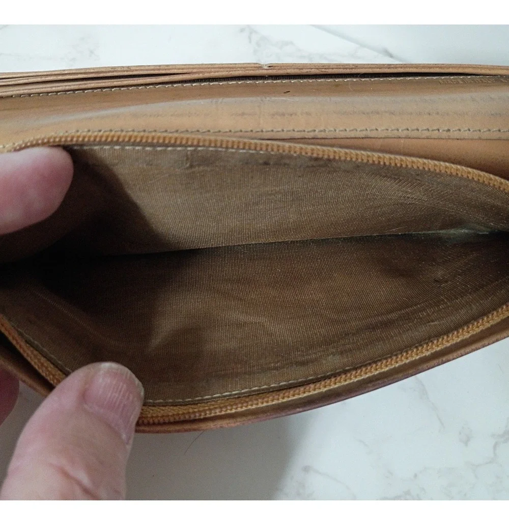 CELINE Vintage Brown Monogram Macadam Long Bifold Wallet